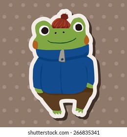 winter animal frog flat icon elements background,eps10