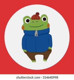 winter animal frog flat icon elements background,eps10