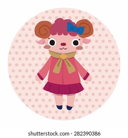 winter animal sheep flat icon elements background,eps10