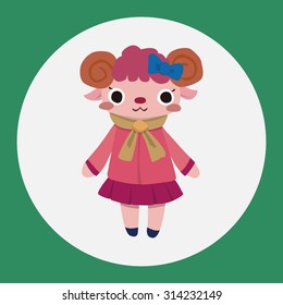 winter animal sheep flat icon elements background,eps10