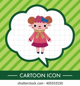 winter animal sheep flat icon elements background,eps10
