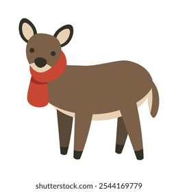 Winter Animal Vector Illustration - Deer 02