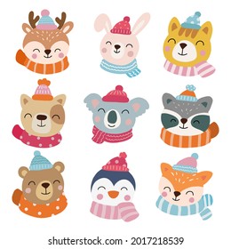 Winter Animals Clipart, Animals merry christmas