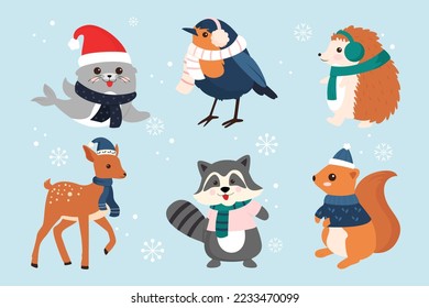 Winter Animals Collection Christmas Edition Snowy 