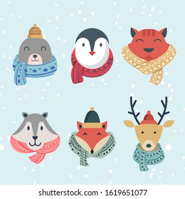 Winter Animal's Head Character Collection