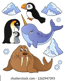 Winter animals topic set 1 - eps10 vector illustration.