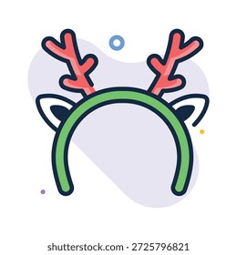 Icono de diadema de cornamenta de invierno en estilo de diseño de contorno plano
