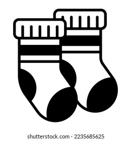 Winter apparel vector icon design of christmas socks