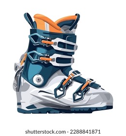 Winter athlete blue sports shoe on ice isolated