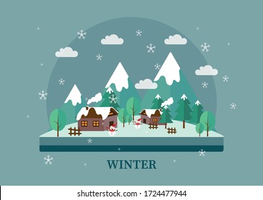 Winter Atmosphere In The Village