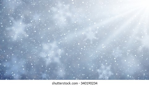 Winter aurora background. Vector paper illustration.