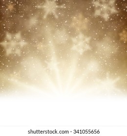 Winter aurora background. Vector paper illustration.