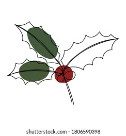 Winter and autumn floral icon Line art. Abstract minimal flower design for home art deco, cover, prints, floral wall art, Home decor picture, fabric and wallpaper. Vector illustration