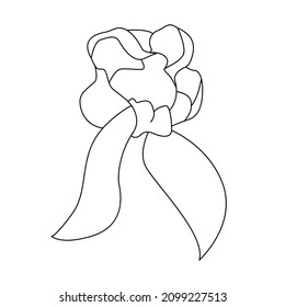 Winter or autumn shawl around the neck. Simple vector outline illustration. Suitable for children's books and coloring pages, as well as in infographics, for design and patterning, for catalogs, as an