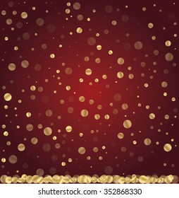 Winter backdrop with falling gold snow.