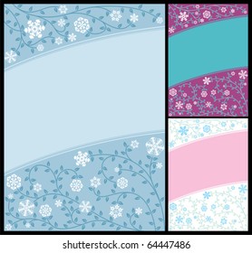 ?bstract winter background in 3 versions.