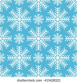 Winter background. Abstract snowflake seamless pattern. Vector illustration.