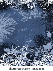 Winter Background.  All elements and textures are individual objects. Vector illustration scale to any size.