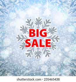 Winter background banner and snow. merry Christmas and happy New year.  illustration big sale