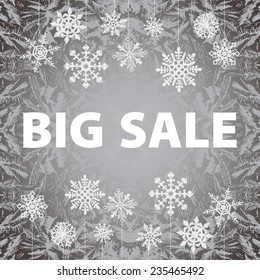 Winter background banner and snow. merry Christmas and happy New year.  illustration big sale
