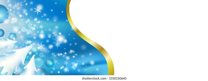 Winter background banner template with snowfall. Beautiful snowflake wallpaper backdrop for wintry season with gradient colors for event, advertisement, and publication. Vector illustration.