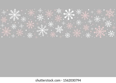 Winter background with beautiful snowflakes and copyspace. Christmas ornament. Vector