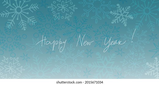 Winter background with beautiful snowflakes. Design for banner, card, New Year invitation. Vector image.
