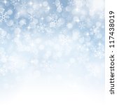 winter background with beautiful various snowflakes