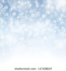 Winter Background With Beautiful Various Snowflakes