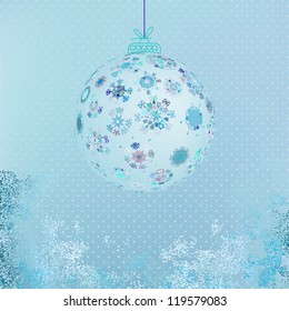 Winter background with beautiful various snowflakes.  + EPS8 vector file