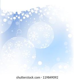 winter background with beautiful various snowflakes