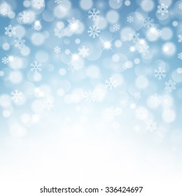 Winter background with beautiful various snowflakes