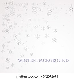  Winter background with beautiful various snowflakes