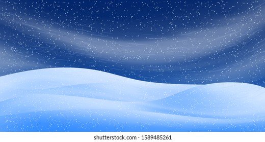 Winter background, blizzard and snow drifts, it's snowing, vector illustration, EPS10