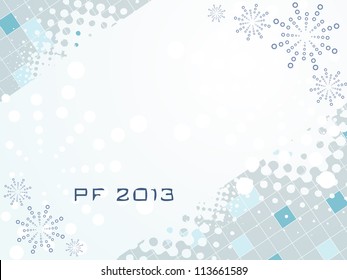 Winter background Blotched winter background with snowflakes designed in blue tone