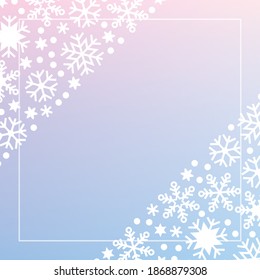 Winter background. Christmas backdrop decorated with snowflakes. Vector 10 EPS.