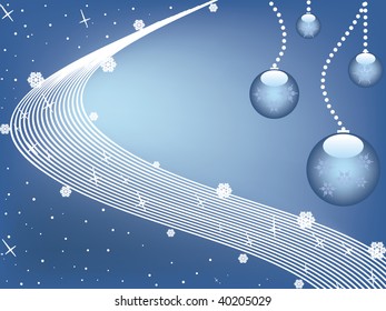 Winter background with christmas balls