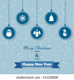 Winter background with christmas balls