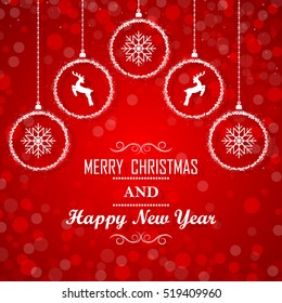 Winter background with christmas balls