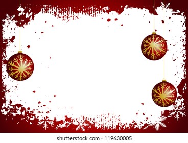 Winter background with christmas decoration - vector illustration