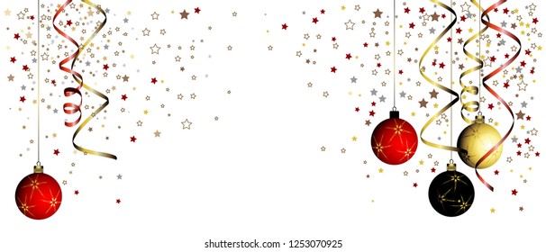 Winter background with christmas decoration - vector illustration