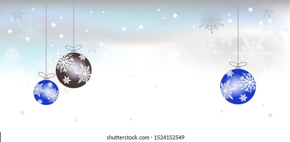 Winter background with christmas decoration - vector illustration