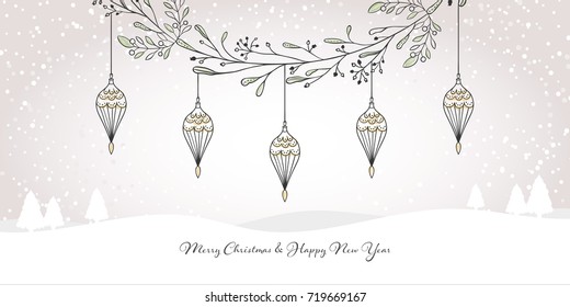 Winter background with christmas greetings