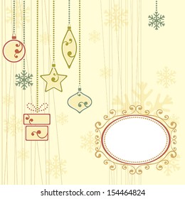 Winter background with christmas ornaments
