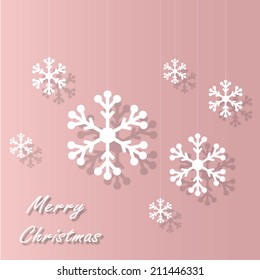 winter background with Christmas snowflake.