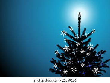 Winter background, christmas tree