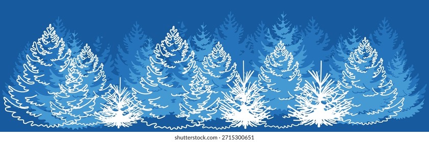 Fondo de invierno con árboles de Navidad