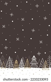 Winter background with Christmas trees. Vector illustration