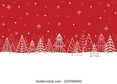 Winter background with Christmas trees. Vector illustration