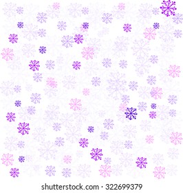 Winter background with colorful snowflakes. Vector illustration.